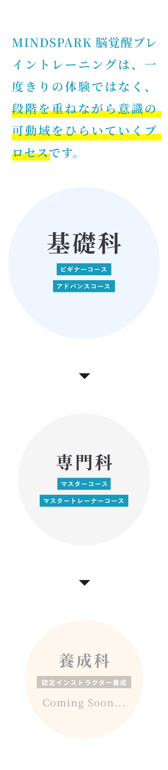 基礎科が多く、専門科、養成科になるほどその数は少なくなっていく